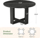 Round Dining Table 47.24 Black Luxurious SolidWood