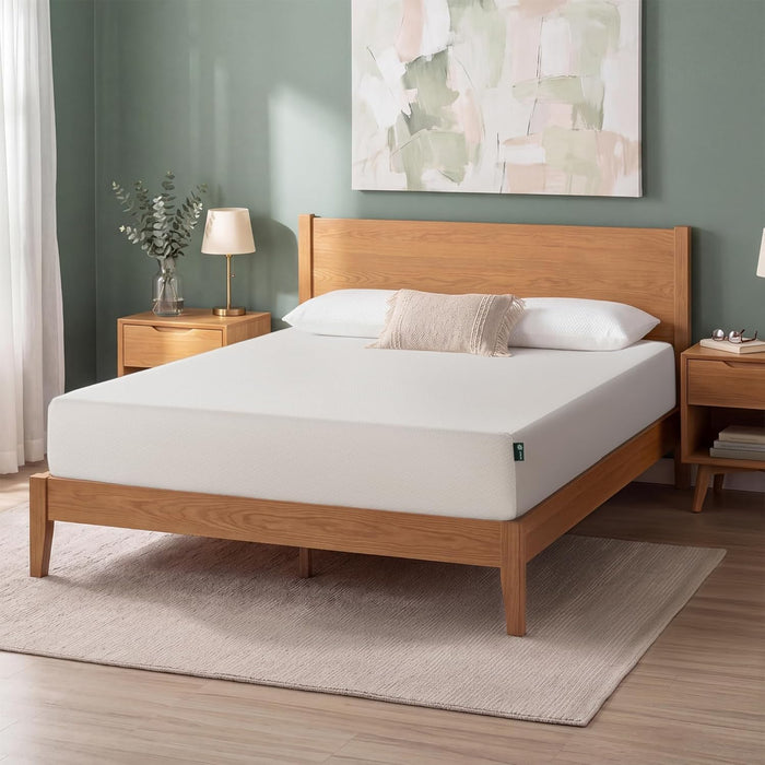 10 Inch Queen Green Tea Memory Foam Mattress, Medium Firm Feel