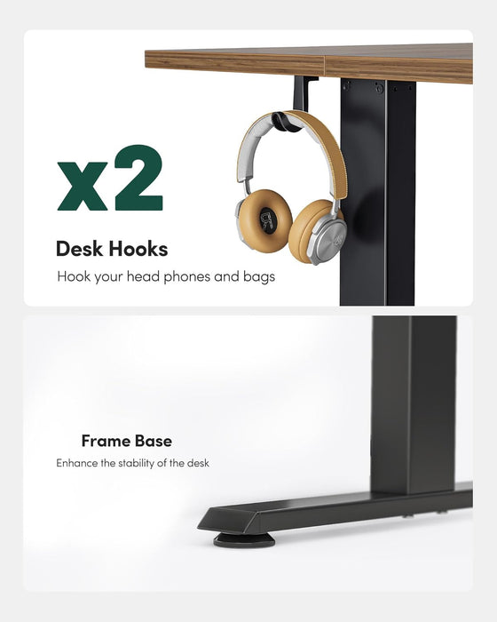 Electric Standing Desk, Height Adjustable Stand up Desk, 55 X 24 Inches Sit Stand Home Office Desk, Computer Desk, Black Walnut