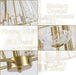 17.7 Inch Gold Crystal Chandelier Contemporary Fixture