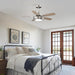Ceiling Fans with Lights and Remote Control, 42 Inch Flush Mount Ceiling Fan with Quiet Reversible DC Motor, Dimmable LED Lighting, 6 Speeds, Timer, Nickel Ceiling Fan for Bedroom Living Room