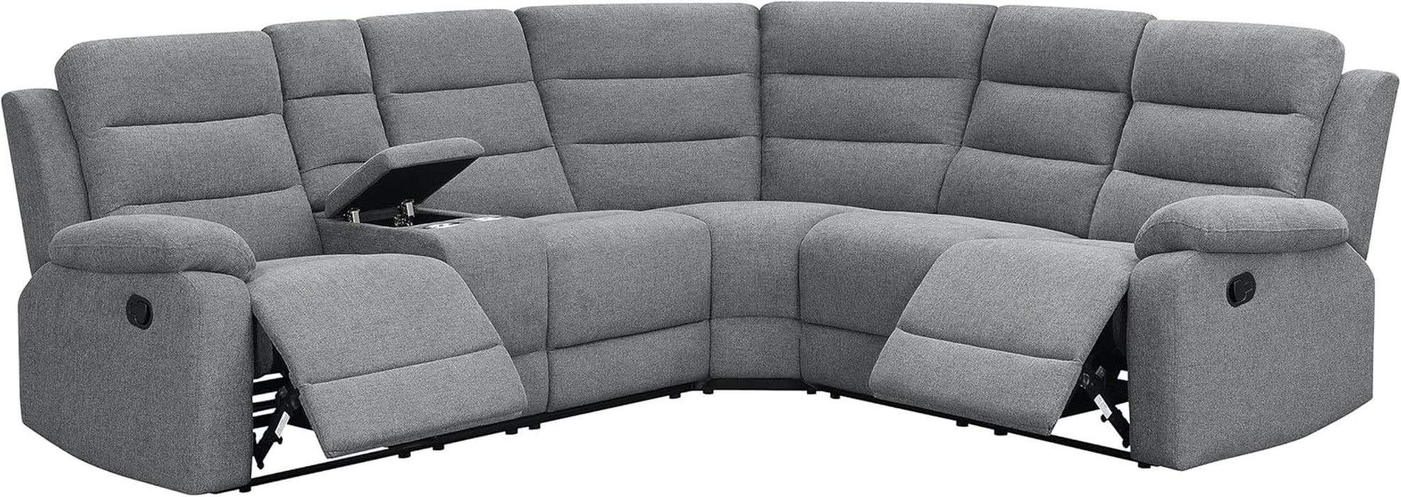 David 3-Piece Motion Sectional Sofa in Smoke