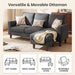 L-Shaped Sectional Sofa Graphite Grey Storage Ottoman