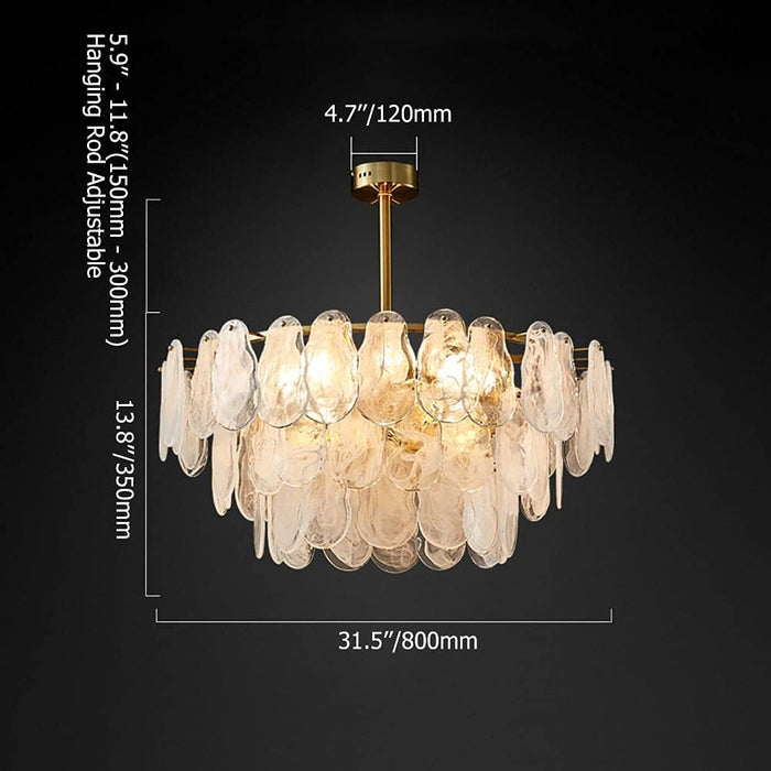 Gold Finish Tiered Chandelier Pendant Light Fixture