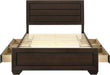 Home Furnishings - Kauffman - Wood - Queen Platform Bed with Horizontal Planked Headboard, 4 Drawers, and Side Storage - Bedroom - Dark Cocoa - 204390Q