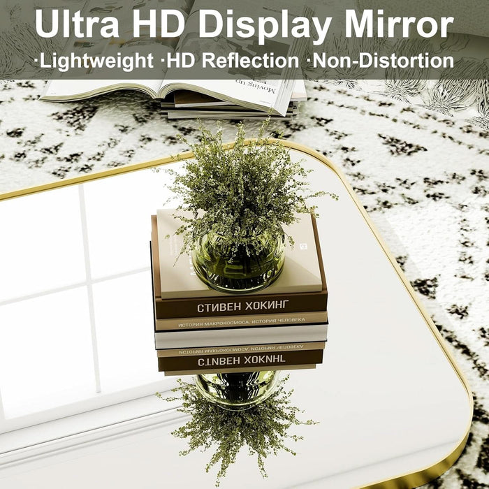 57x20 Full Length Mirror GoldRoundedCornerAluminumFrame