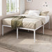 Full Size Bed Frame, 18 Inch Metal Beds with Storage Space, White