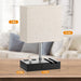 Beige Bedside Table Lamps Set of 2 - Dimmable, USB C+A, 2 AC Outlets