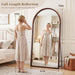 76"X41" Arched Full Length Mirror with Slim Solid Wood Frame,Walnut