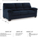 Blue Corduroy Contemporary Sofa For Comfortable Living
