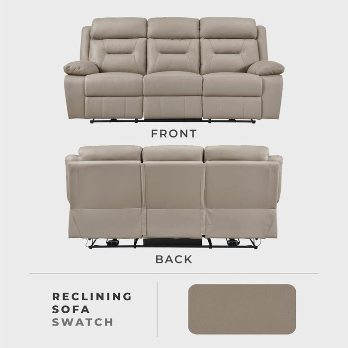 Power Double Recliner Sof, Top Grin Lether Mtch Reclining Sof with Pillow Top rmrests, Home Theter Seting, Wll Hugger Recliner Couch with USB Port, 87" W, Ltte