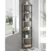 Corner Shelf Stand, Corner Bookshelf, Storage Standing Shelf Unit with Metal Frame, Plant Stand, Corner Bookcase for Living Room, Home Office, Bedroom, 6-Tier Greige CS06005B