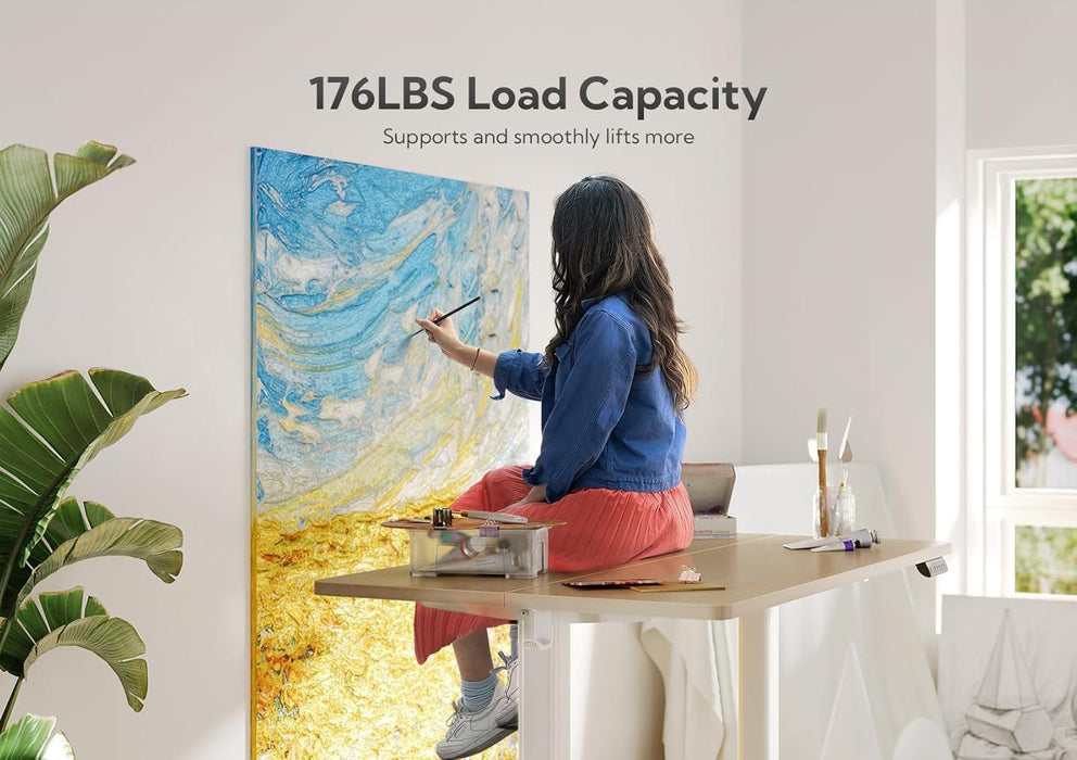 Electric Standing Desk 48X24Inches White Height Adjustable