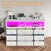 White Dresser With BuiltInLED USB Charging Station