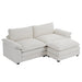 Convertible Sectional Sofa with Chaise L Shaped Couch with Ottoman Reversible 2-Seat Sofa Sectional Couch Sets for Apartment Teddy White