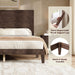 Queen Size Solid Wood Bed Frame with 48" Headboard Design, Walnut