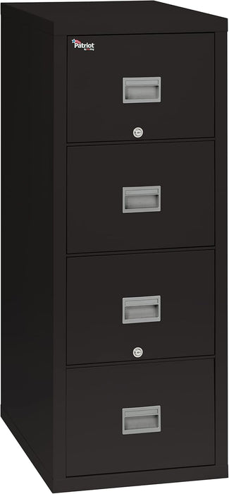Patriot Vertical 4 Drawer Fire Rated File Cabinet, Black