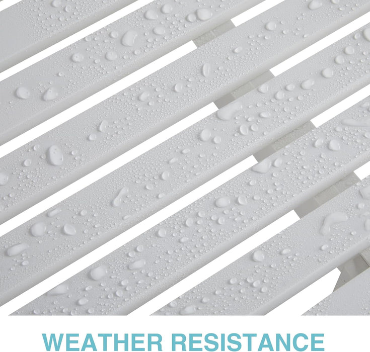 2-Person Poly Lumber Outdoor Bench with 700 Lbs Weight Capacity – Weatherproof Garden Seating For, Balcony Porch & Park, All-Weather Fade-Resistant Patio Furniture (White)