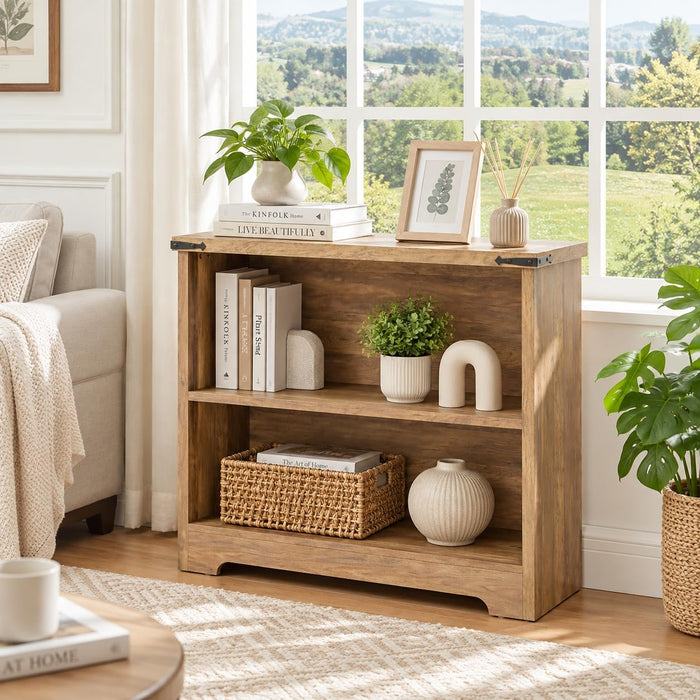 Small 3-Tier Book Shelf, Engineered Wood Bookcase,Bookshelf for Home, Brown