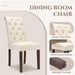 Tufted Dining Chairs Set of 4, Accent Parsons Diner Chair Upholstered Fabric Stylish Kitchen Chairs with Solid Wood Legs and Padded Seat, Beige