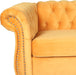 3 Pieces of Living Room Furniture Sofa Sets, Modern Velvet Chesterfield Sofa&Chesterfield Club Chair&Chesterfield Loveseat Sofas Set with Nailhead Trim Scroll Arms for Living Room(Mango)