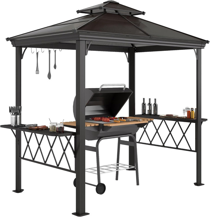 9x5 Ft Grill Gazebo Polycarbonate Roof Uvprotection