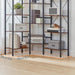 LShaped Corner Bookshelf 5Tier Beveled Edge DarkBrown
