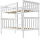 White NewZealandSolidPine Twin Over Twin BunkBedFrame