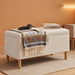 Ottoman with Storage, Storage Ottoman Bench, Entryway Bench with Wood Legs for Living Room, Sitting Area,Cream