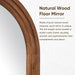 Full Length Mirror 81"X41", Arched Solid Wood Frame with Stand