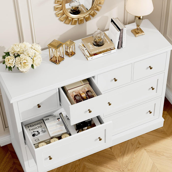 White Dresser with 8 Deep Drawers