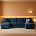 127'' Modular Sectional Sofa, Oversized U Shaped Couch with Storage Ottoman, Extra Deep Seat, Modern Comfy Chenille Sofa with Chaise, 6 Seat Convertible Couches for Living Room, Blue