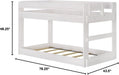 Twin Over Twin LowProfile SolidWood BunkBed Whitewash
