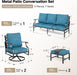 5-Piece Metal Outdoor Conversation Set, 7 Seats