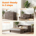 Murphy Bed Queen Mattress Included GreyFinish Drawer