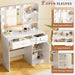 White Vanity Desk With Dimmable Hollywood Lighting