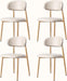 Upholstered Dining Chairs Set of 4 Mid-Century Modern Kitchen & Dining Room Chairs with PU Leather Seat and Backrest Ergonomic Sillas De Comedor(Original/Beige)