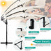 Large 9FT Offset Patio Umbrella with Cantilever Crank & Infinite Tilt, Heavy Duty Outdoor Hanging Umbrella with Cross Base for Backyard, Deck, Poolside