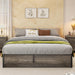 Lift up Storage Bed, Full Bed Frame with Storage Underneath, Wooden Platform Bed Frame, Solid Wood Slats Support, No Fixed Headboard, No Box Spring Needed, Rustic Grey