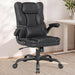 Ergonomic Office Chair Leather Desk Chair with Lumbar Support Flip up Arms