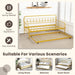 Twin Size Golden Metal Daybed with Trundle and Lockable Wheels