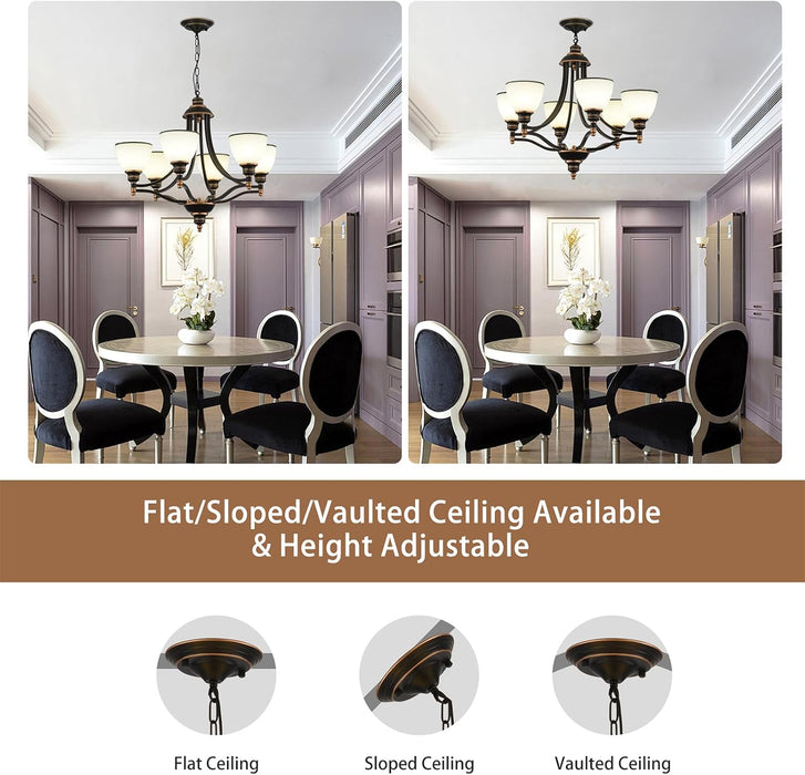 Oil Rubbed Bronze Farmhouse Chandelier Frosted Glass