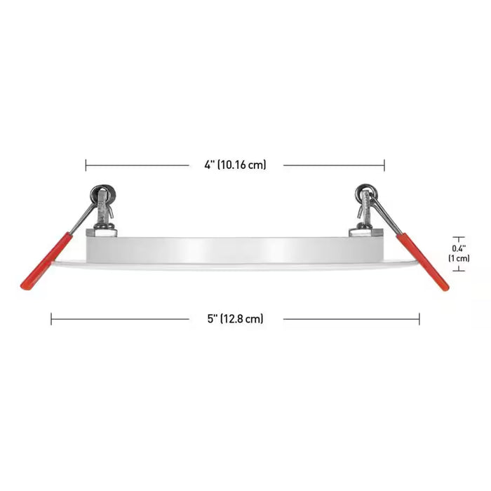 Ultra Slim Integrated LED 4 in round Adj Color Temp Canless Recessed Light for Kitchen Bath Living Rooms, White 4-Pack