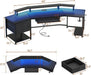 79 Inch Gaming Desk With LED Lights And Storage - ShipItFurniture