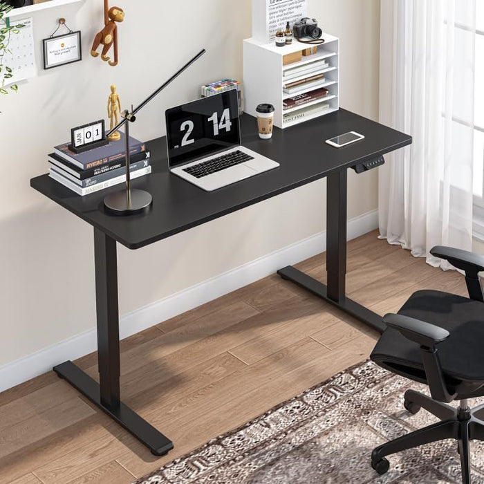 79 X 32 Inch Dual Motor Standing Desk, Computer Desk with Memory Controller, Home Office Desk with Splice Board (Black Frame + 79" Black Desktop, 2 Packages) - ShipItFurniture