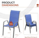 Patio Chair, Outdoor Stackable Textilene Chairs Set of 4, Navy Blue
