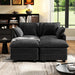 58 Inch Black Cloudlike Loveseat Removable Pillows