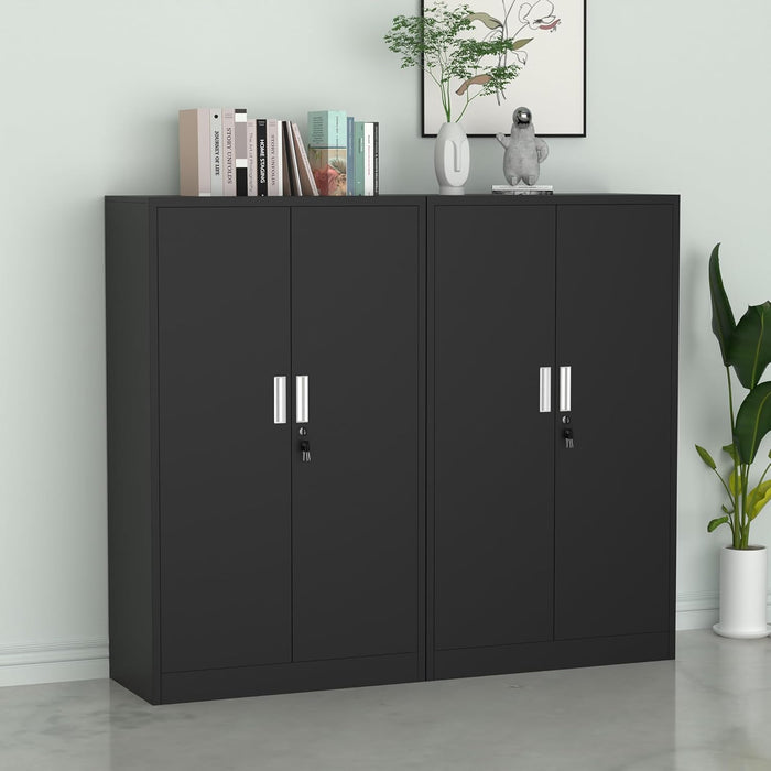 Locking Black 53Inch Industrial Metal Storage Cabinet