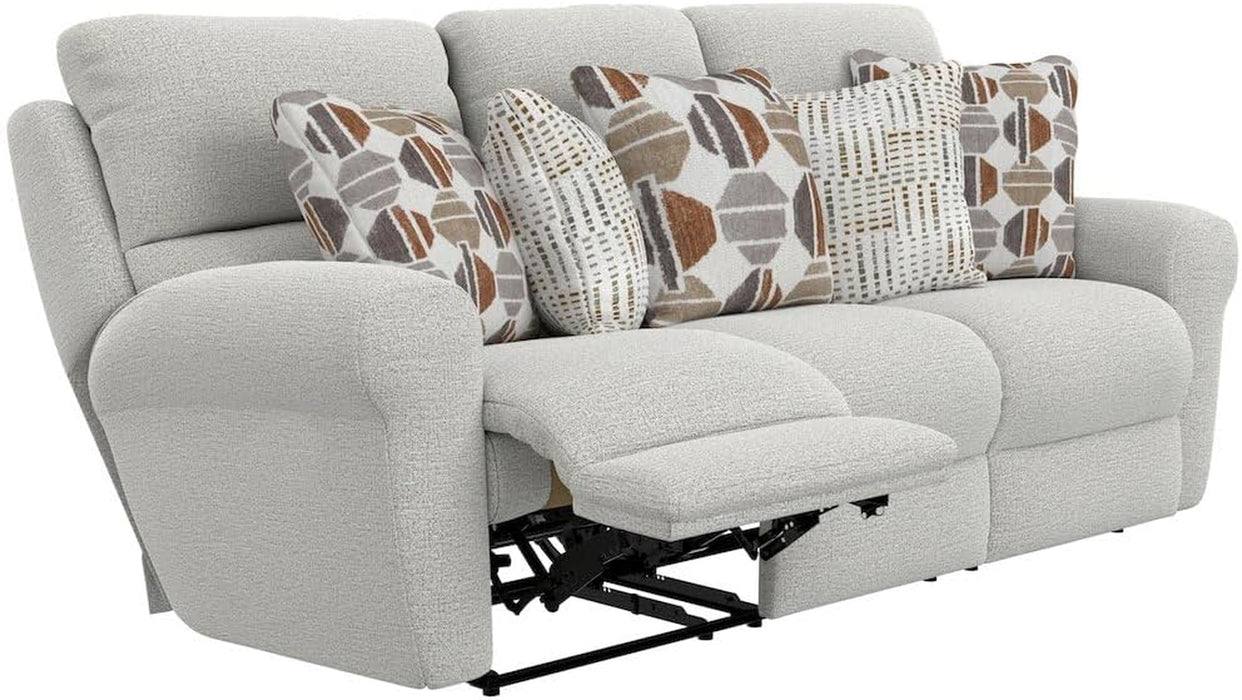 Catnapper Beige Power Reclining Sofa with Soft Fabric, Cool Gel Memory Foam, Steel Tech Frame, Pocket Coil Seating, Accent Pillows, RV Theater Comfort