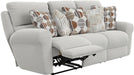 Catnapper Beige Power Reclining Sofa with Soft Fabric, Cool Gel Memory Foam, Steel Tech Frame, Pocket Coil Seating, Accent Pillows, RV Theater Comfort